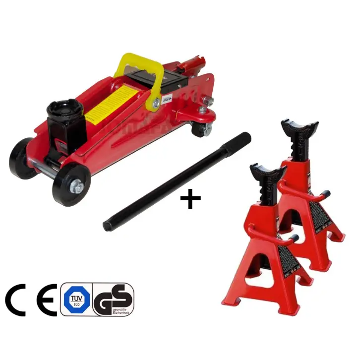 JOMAFA - KIT DE 2 CABALLATES / BORRIQUETAS + Gato carretilla 2 TONELADAS - JMK1050 - 1
