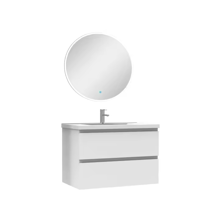 Mueble de baño con lavabo y espejo,blanco, 79x44,5cm - 1