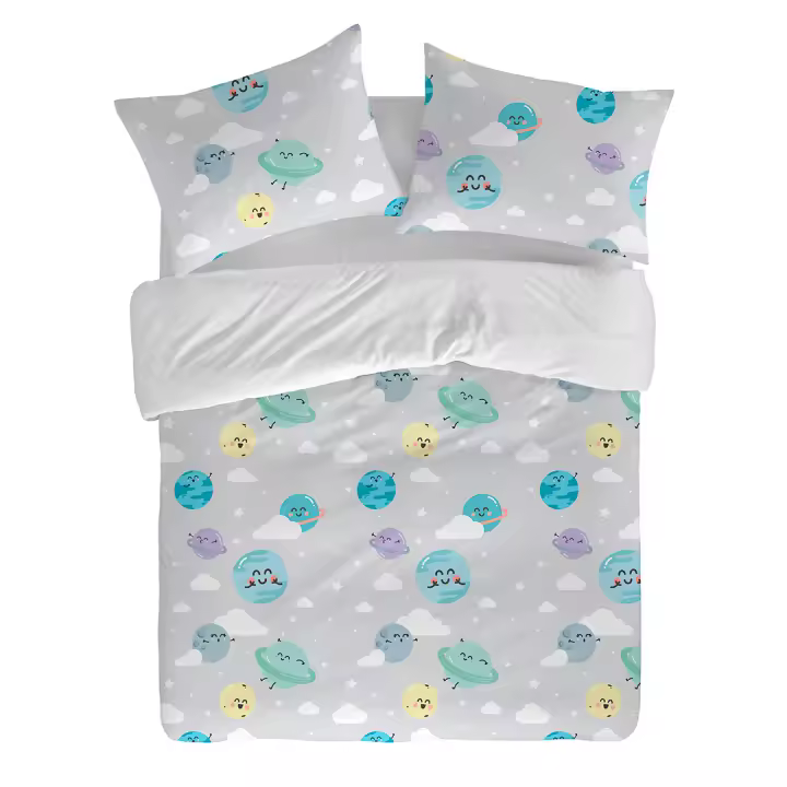 MR. WONDERFUL - Funda nórdica UNIVERSO 100% algodón 144 hilos, ropa de cama. Disponible para cama de 90 cm (155x220 cm), 135 cm (220x220 cm), 150 cm (240x220 cm), 180 cm (260x240 cm). Fabricado en España) - 1