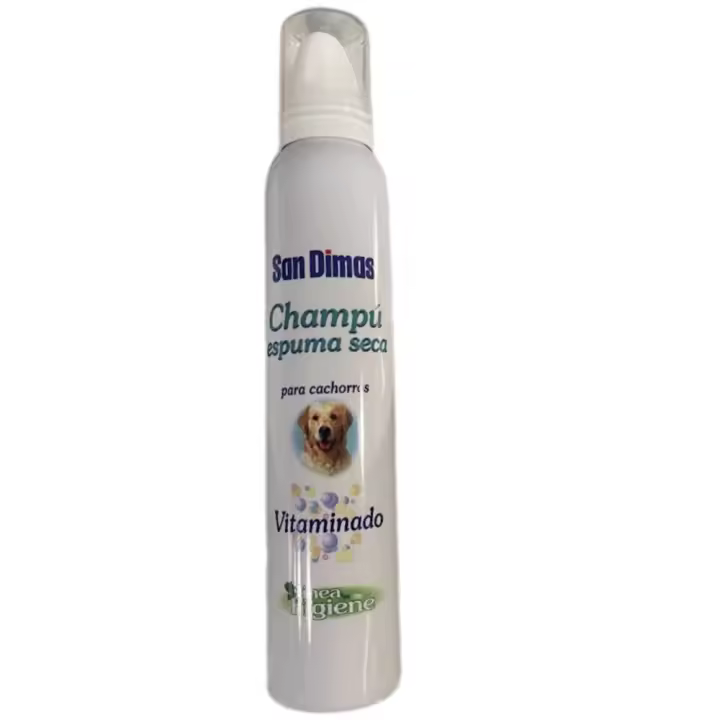 Champú Espuma Seca San Dimas para Cachorros 200ml | Limpieza sin agua para perros - 1