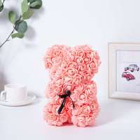Oso De Rosas Eternas 25cm Regalo De San Valentín Oso Abrazador De Imitación De Rosa Regalo De Cumpleaños Decoración De Flores Artificiales - details 12