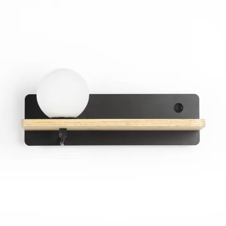 ALPINALUZ Aplique de pared bola cristal con puerto USB "Léa" - G9 - 1