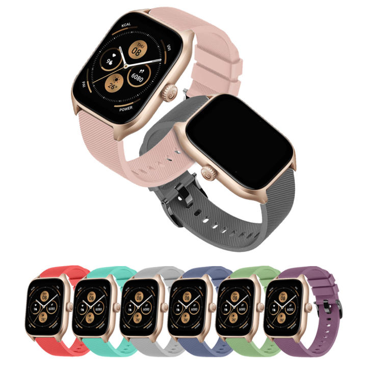 Correas de silicona compatibles con Amazfit GTS 4, 4 Mini, GTS 3, GTS 2, 2E, 2 Mini, Amazfit GTS y Bip, Bip U, Bip U Pro pulseras con cierre de hebilla metálico, impermeables, flexibles y ajustables