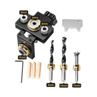 Kit De Guía De Boquilla Para Carpintería 3 En 1 Juego Ajustable De Localizador De Agujeros De Madera Y Aluminio Herramienta De Guía Para Agujeros De Armarios - details 6