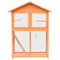 vidaXL Jaula para pájaros madera maciza pino y abeto 125,5x59,5x164 cm - details 1