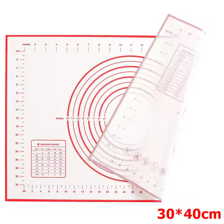LMETJMA Tapete De Silicona Para Pastelería Extra Grueso No Adhiere Con Medición Para Hornear Y Amasar Massa Florestan KC0455 - 1