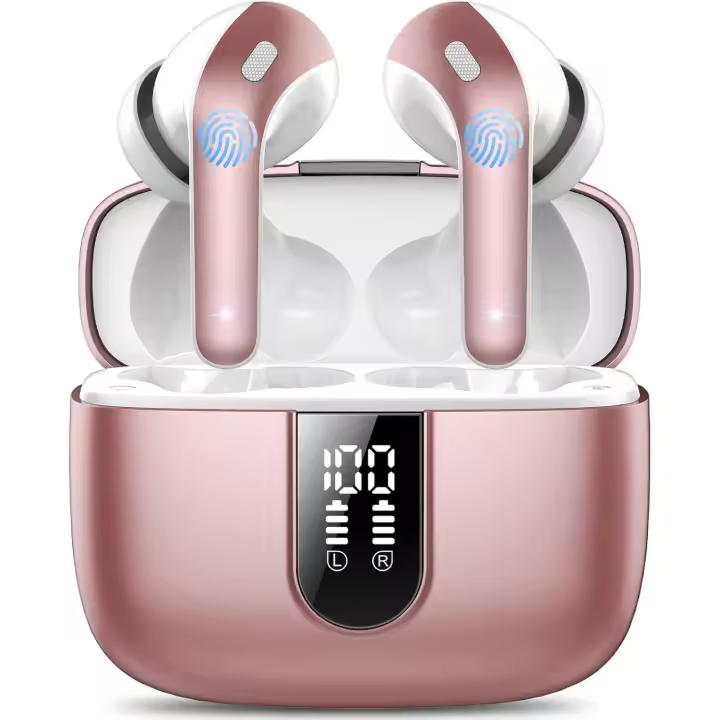 Auriculares Bluetooth, Auriculares Bluetooth 5,3, 4 Mic con Reducción de Ruido ENC, 50H con Graves, Cascos Inalambricos Bluetooth IP7 Impermeable, Carga rápida USB-C, Ajuste Cómodo - 1