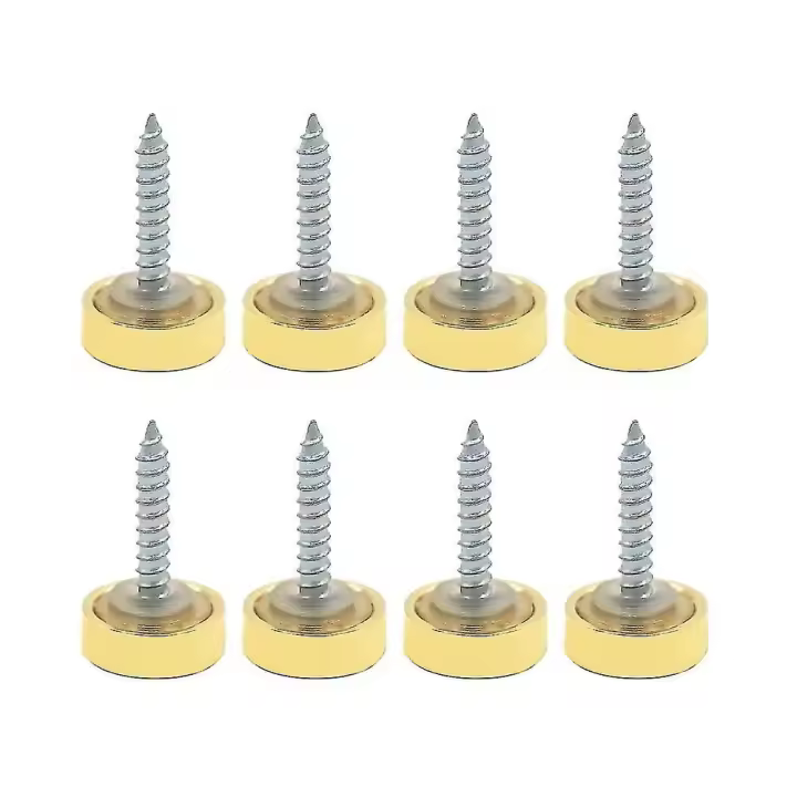 Espejo tornillos decorativos tapa clavos sujetadores, latón pulido oro, 14mm 8 piezas CWA - 1