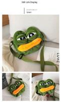 Mochila De Peluche Sapo Triste Pepe Divertida Y Bonita Bolso De Hombro Con Ojos Grandes Y Boca Grande Gran Capacidad Creativa Para Jóvenes - details 16