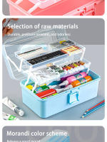 Caja De Almacenamiento De Manualidades Con Tres Capas Transparentes De Plástico Caja Plegable Para Herramientas Caja De Almacenamiento Para Artesanos Estudiantes De Arte Y Costura - details 6