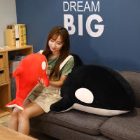 Juguete De Peluche Tiburón Negro Y Rojo 60/80cm Orcinus Orca Ballena Asesina Grande Regalo De Cumpleaños Para Niños Animal Maridojunto - details 11