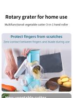 Cortador De Verduras Multifuncional Rollo Mano Cocina Hogar Rallador De Papas Acero Inoxidable Ecológico - details 0