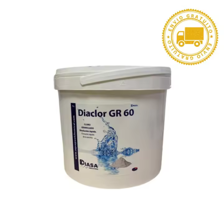DIASA INDUSTRIAL Diasa Industrial - Cloro Rápido Diaclor GR60 5KG para Eliminar Bacterias y Algas en Piscinas - 1
