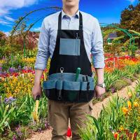 Cinturón de herramientas de jardín de lona-Delantal de jardinería con múltiples bolsillos-Delantal de almacenamiento sin mangas para hombres y mujeres - details 3