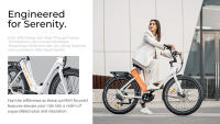 ENGWE P275 ST Bicicleta eléctrica urbana, motor sin escobillas de 250W, batería de 36V 19.2Ah, alcance máximo de 260 km, freno de disco hidráulico, neumáticos de 27.5'' con radios, SHIMANO 9 velocidades, Prácticos accesorios gratuitos - Blanco naranja - details 2