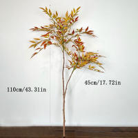 Planta Artificial De Bambú Grande 110cm Con Dos Cucharas Falsa Nandina Hojas Verdes Para Decoración De Jardín Y Hogar Material Plástico - details 5