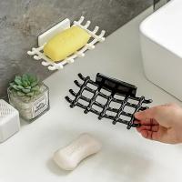 Soporte Para Jabón De Pared Sin Perforar Alto Rendimiento Para Baños Modernos Estante De Drenaje De Plástico De 15 * 9 Cm - details 0