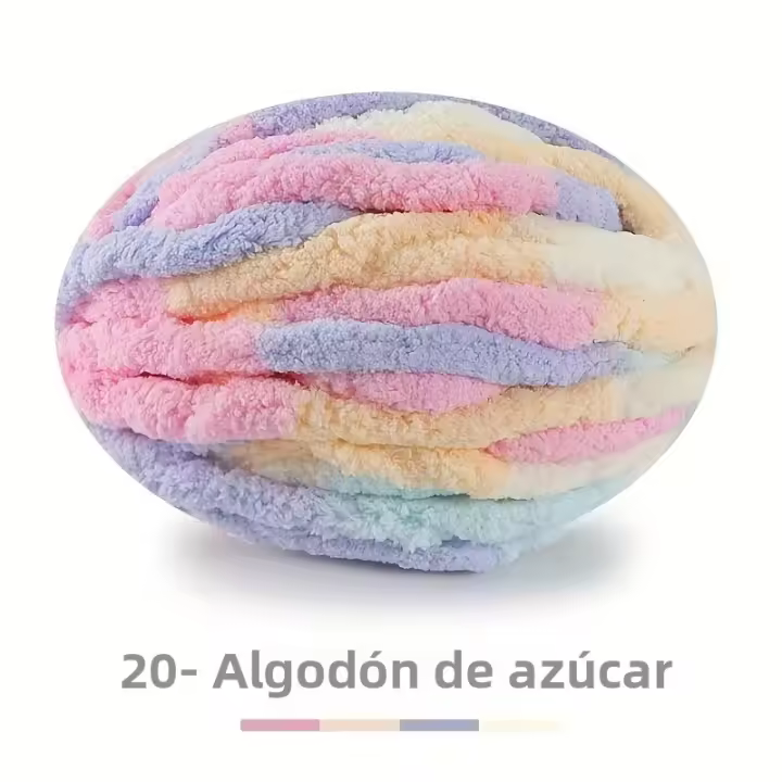 Yarn De Chénille Multicolor Para Tejer Y Crochet 250g/Bola Hilo Grueso Suave Y Cálido Para Mantel Cojín Bufanda Unisex - 1