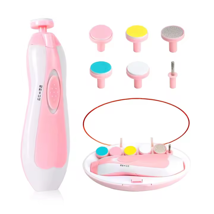 Baby Nail Trimmer Electric,Baby Nail Clippers, 6 in 1 Baby Nail File,Nail File Baby Grooming Kit Manicure Set for Toddler or Adults - 1