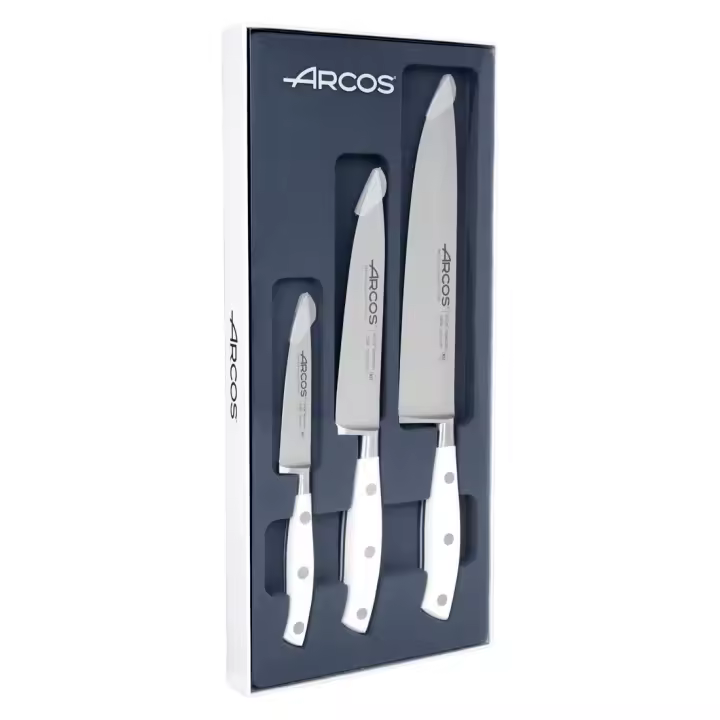 Arcos Set 3 Cuchillos de Cocina Riviera Blanc con Estuche - 1