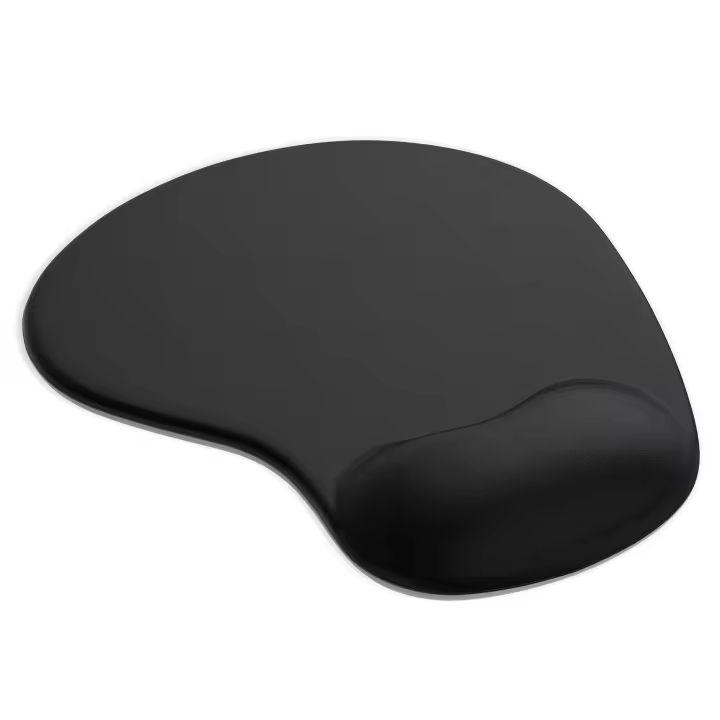 Alfombras de Raton Negra antideslizante y cómoda con reposamuñecs de espuma de gel para el cargador portátil. Compatible con Ratones láser y ópticos. Color Negro. - 1
