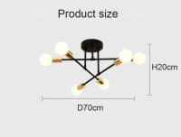Modern LED Chandelier Ajustable De E27 Para Sala De Estar Dormitorio Café Comedor Iluminación Calor Y Frío Luz De Techo Metálica Para Espacios De 5-10 M2 - details 1