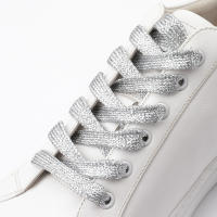 Par De Cordones De Zapatillas Planas Brillantes Y Plateados Metálicos Para Zapatos Lustra-Vidrio Pearly En Poliéster - details 7