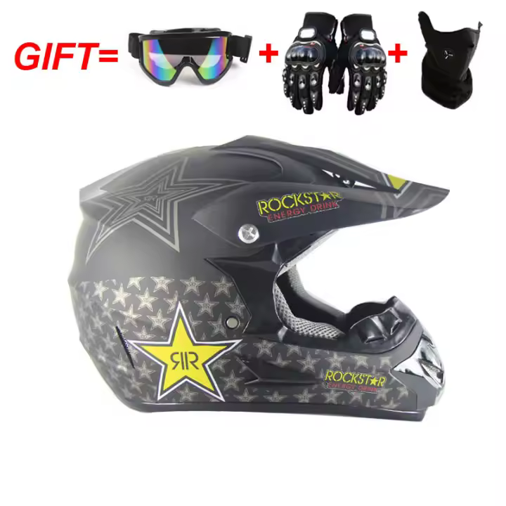 Casco Bicicleta Adulto Montaña,Casco De Descenso para Jóvenes Adultos Regalos Gafas Máscara Guantes BMX MTB ATV Bicicleta Carrera Integral Integral Casco - 1