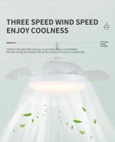 Lámpara De Techo Pequeña Multifuncional LED Moderna Con Control Remoto Silencioso Y Ventilador Invisible Para Sala De Estar Oficina Estudio 40cm - details 13
