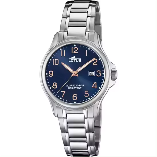 Lotus 18655/2 Reloj Mujer Cuarzo Tres Agujas Calendario Acero Brazalete Esfera Azul Tamaño 32 mm - 1