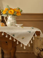 Mantel De Lino Rectangular Texturizado Con Flores Resistente a Manchas Y Caída Ligero Para Cocina Uso En Fiesta Banquete Hotel - details 12