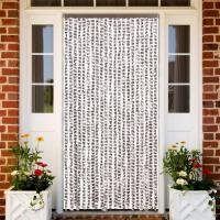 vidaXL Cortina Antimoscas Persiana Chenilla 90x200 cm Color Taupe,  Gris y negro,  dark brown and beige y mas - details 0