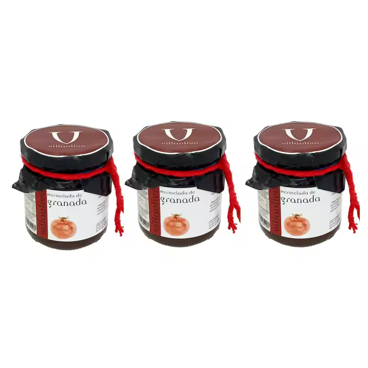 Pack 3 Mermeladas de Granada Villaolivo 125 g – Gourmet  Toque Ácido y Refrescante  Perfecta para Desayunos o Aperitivos - 1