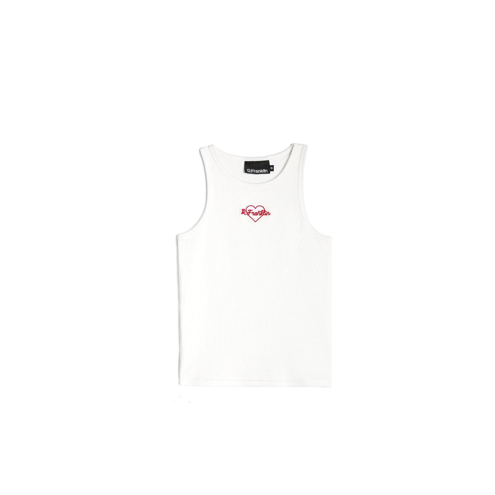 D.Franklin Camiseta de Tirantes Rib Tank Top Heart   - Camiseta para Mujer - Moda casual Mujer