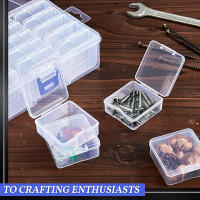 Caja De Almacenamiento De Joyería 14 PCS Set Transparente Y Desmontable En Plástico Cuadrada Para Arte De Uñas Y Granulados Antipolvo Con Etiquetas - details 2