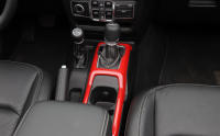 Cubierta De Decoración Para Portavasos Del Panel De Cambio De Marchas 4WD Para Jeep Wrangler JL 2018-2023 ABS Fibra De Carbono Roja Accesorios De Interior - details 16