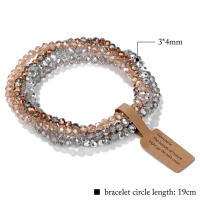 Pulsera de moda para Mujer Juego de 4 pulseras de Cristal Chapado en color para Mujer Juego de GIFT De Fashion Vintage para Novias Joyería de mano Gift para Mujer 19cm - details 3