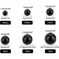 1070pcs Perlas Redondas Negras De ABS Plástico Tamaños Suaves Espaciadoras Lustre Satinado Para Manualidades Pulseras Collares - details 1