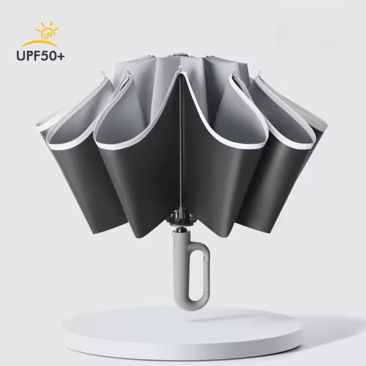 Paraguas Automático Antigolpe Regalo De Viaje Golf Para Hombres Y Mujeres Tamaño Grande Resistente Al Viento Plegable Con Mango De Cierre Material De Nylon 190T - 1