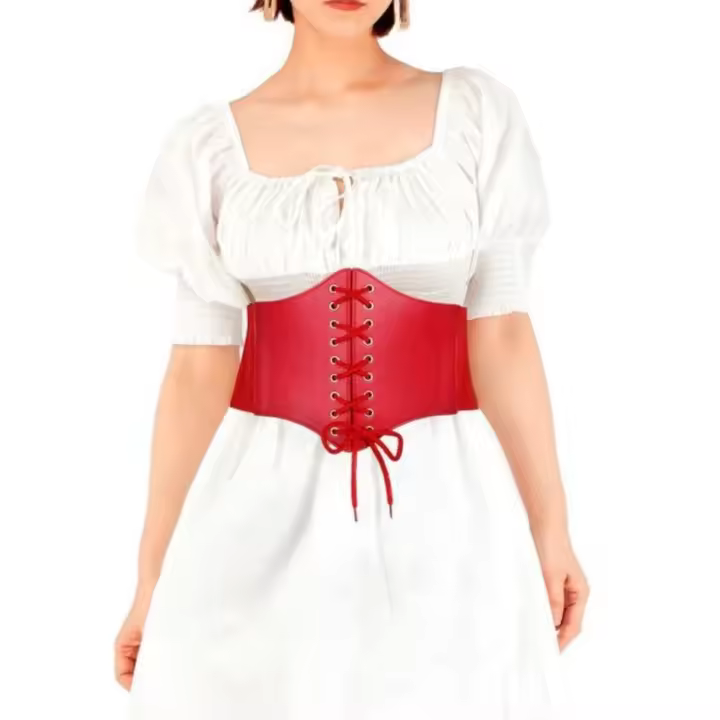 Corset Mujer Cinturón Ancho Elástico, Corsé Atado Cintura Corset Sexy Retro Las Mujeres Corsés Vestidos de Fiesta para Fiesta Navidad y Halloween Carnaval - 1
