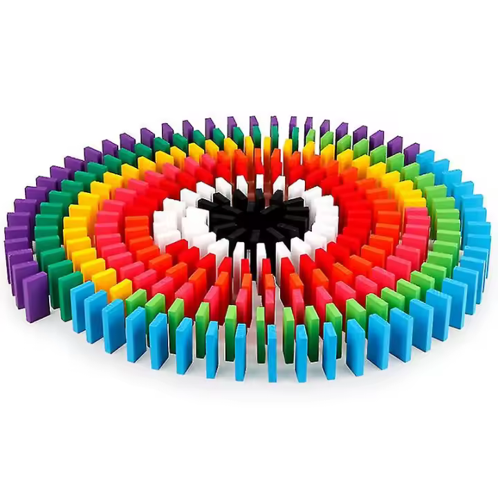Juego de Dominó de 360 piezas para niños, bloques de construcción de Madera, - 1
