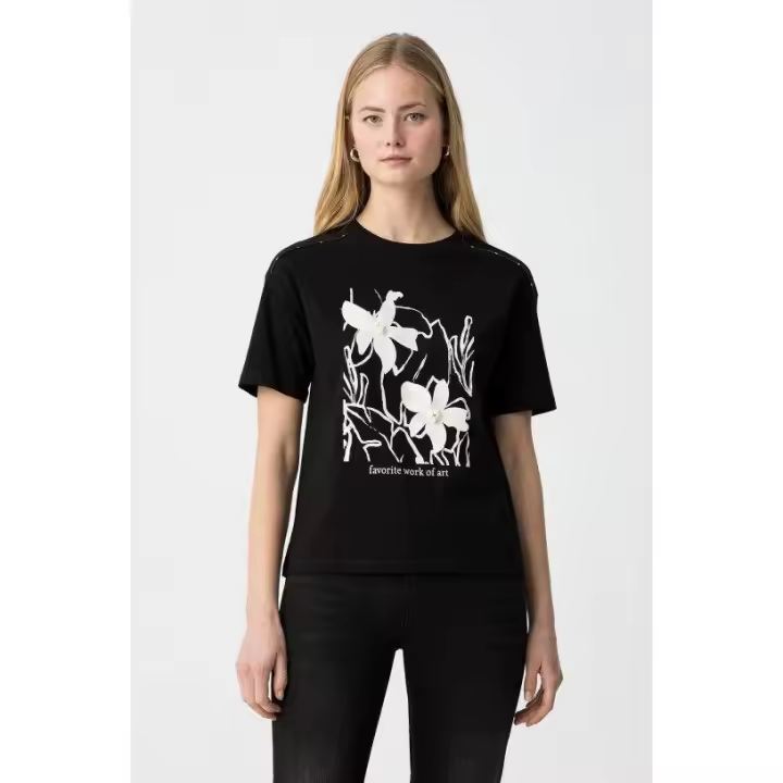 Marcas Mujer Ropa Tiffosi Tiffosi mujer Camisetas y tops REBAJAS Y OUTLET REBAJAS Y OUTLET MUJER OUTLET Camisetas, tops, blusas  Camiseta -Tiffosi- Reset negra - 1