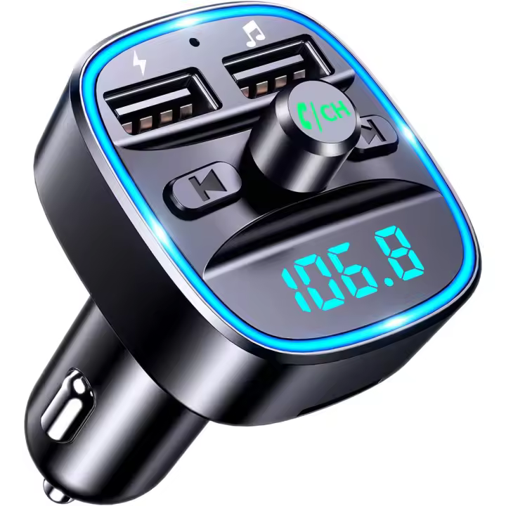 accesorios coche,Mohard Transmisor FM Bluetooth Coche, Manos Libres Adaptador Bluetooth Radio Coche, Inalámbrico Reproductor MP3 Mechero Coche - 1