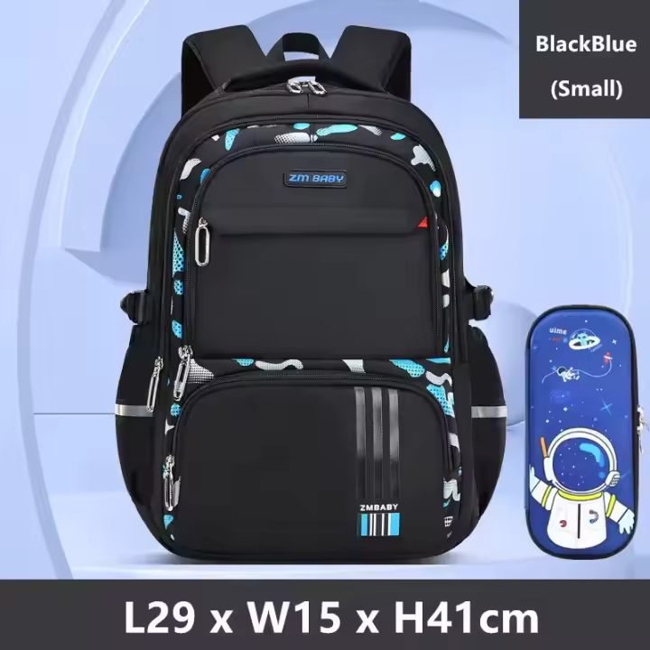 Mochila escolar para niños set de 2 piezas con bolsillos grandes para lápices duros caso de lápiz luminoso fabricada en China ideal para estudiantes de primaria - 1