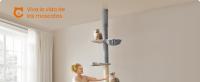 Feandrea Árbol para Gatos de Suelo a Techo, Torre para Gatos de 231-291 cm de Altura Ajustable, Alto y Multinivel, Diá. 11 cm, Gruesos Postes, Cueva, Hamaca, Plataforma, Gris Claro/Beige - details 1