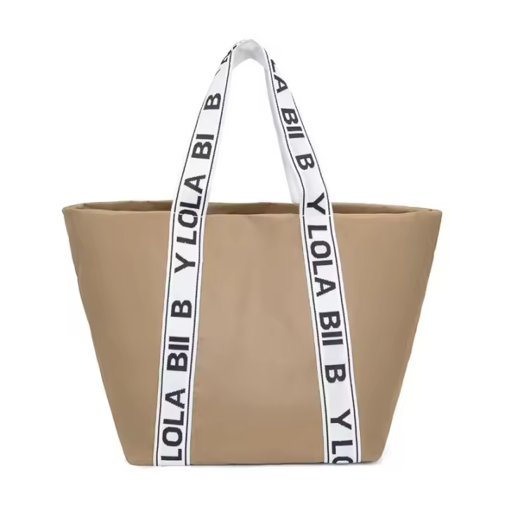 Tejido de letras bolso de tote de gran capacidad bolso de mano para viajes sencillos - 1