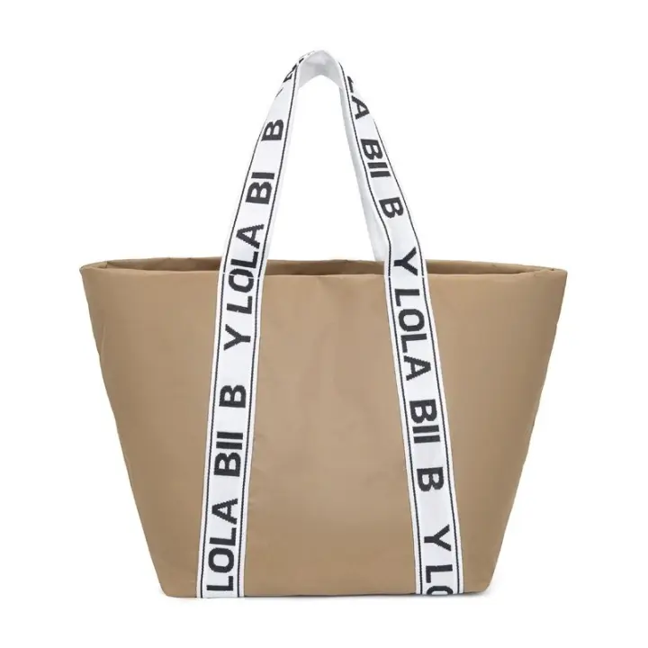 Tejido de letras bolso de tote de gran capacidad bolso de mano para viajes sencillos - 1