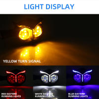 2PCS Luz De Señal De Motocicleta Estilo Águila Doble Color Faro Moto Luz delantero/Atrás Para Conducción - details 7