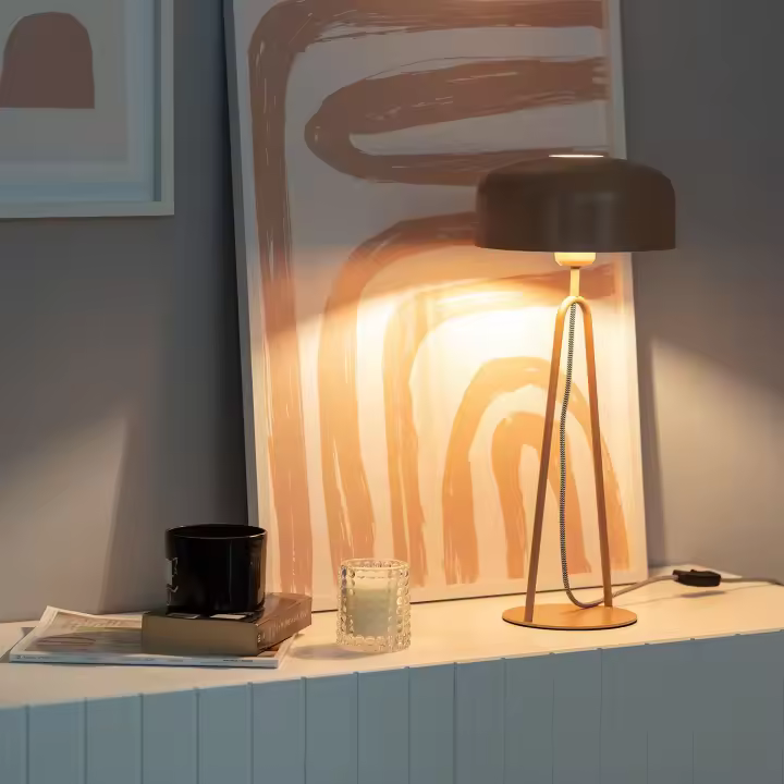 Ledkia Lámpara de Mesa Metal Luca Beige - 1