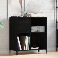 Armario de discos vidaXL Negro Roble 84,5x38x89 cm Madera elaborada - details 0